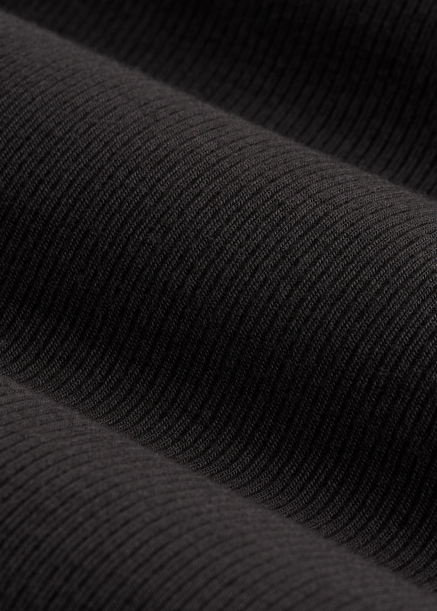 Fitted Ribbed Long Sleeve Henley for Tall Women in Black Female Product Image