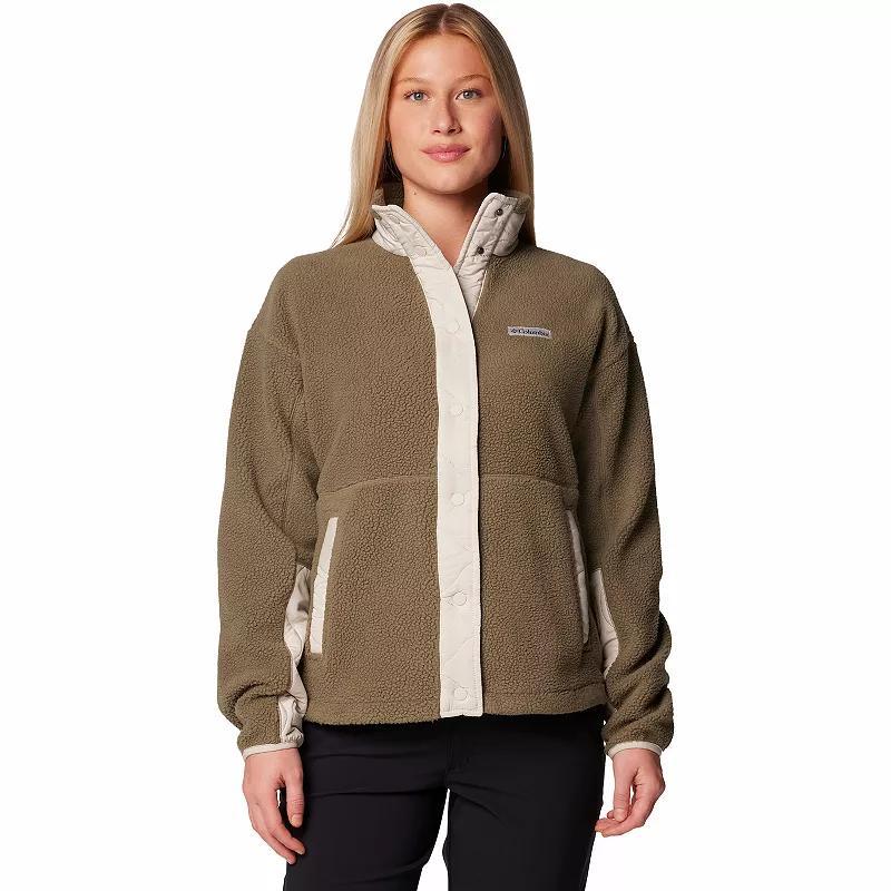 Women's Columbia Cloud Point Snap Front Fleece Jacket, Size: Medium, Stone Green Product Image