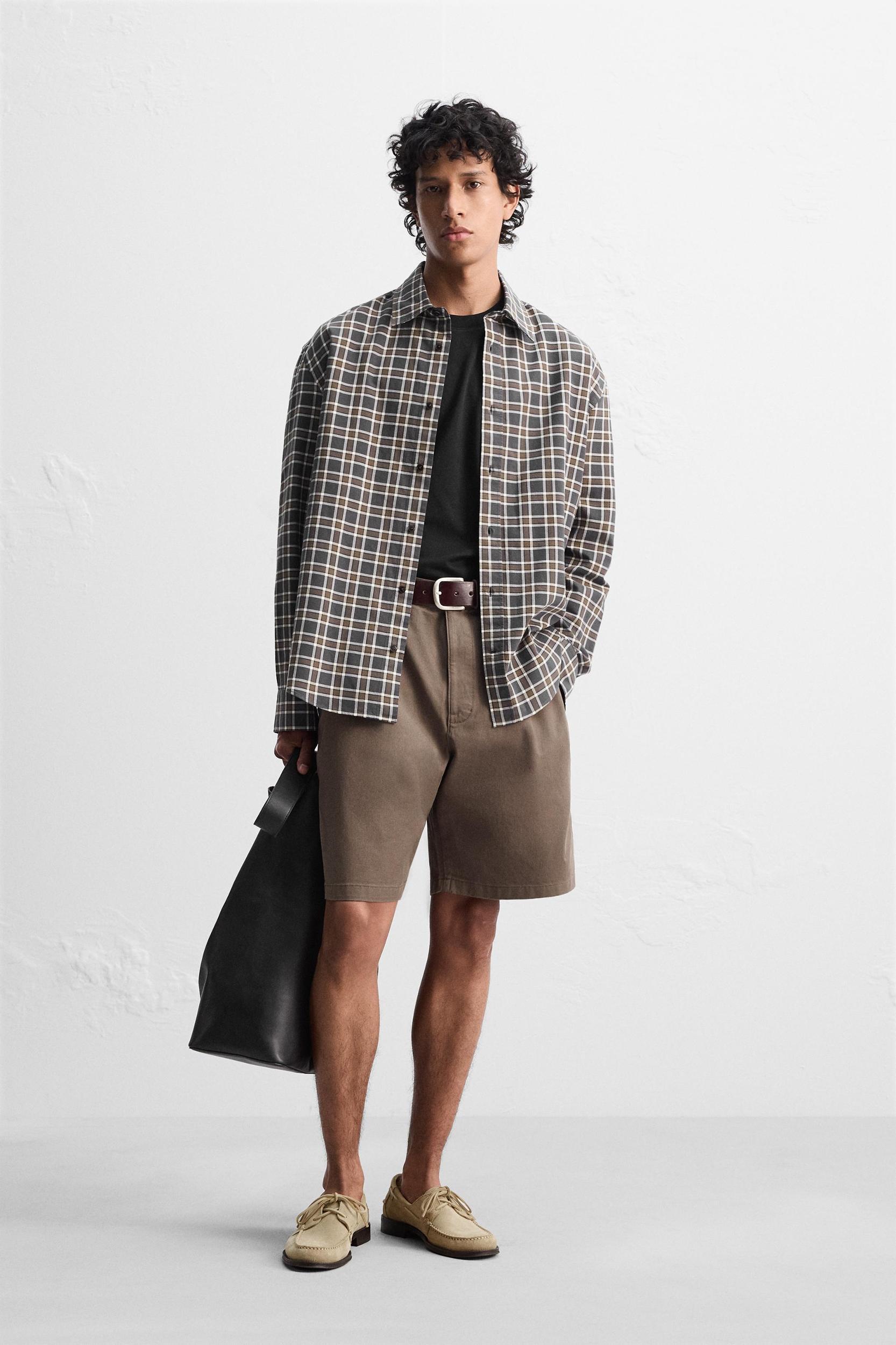 RELAXED FIT PLAID SHIRT Product Image