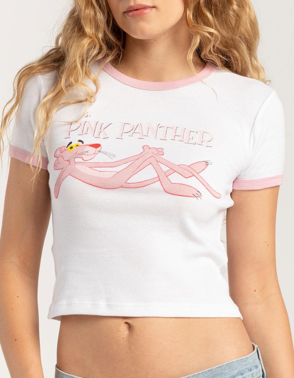 PINK PANTHER Womens Ringer Baby Tee - CREAM Product Image