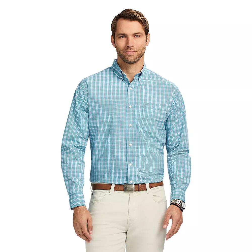 Men's IZOD Performance Comfort Long Sleeve Button Down Woven Shirt, Size: XL, Adriatic Plaid Product Image