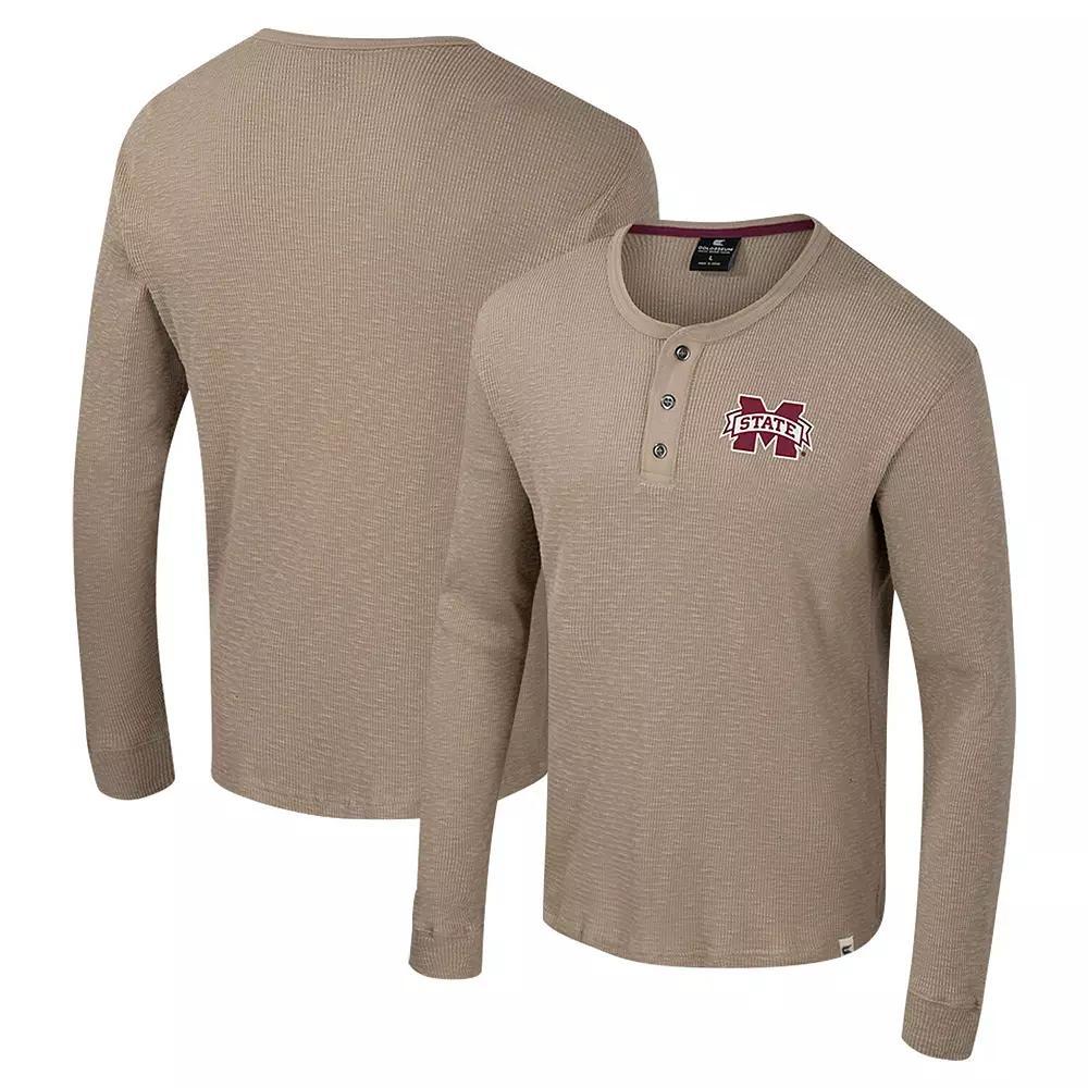 Men's Colosseum  Tan TCU Horned Frogs Great Outdoors Henley Long Sleeve Shirt, Size: 2XL, Team Product Image