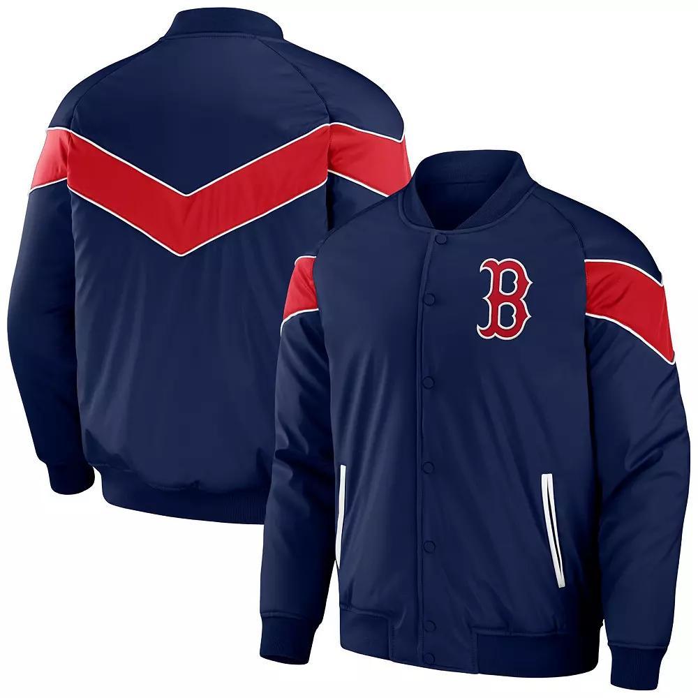 Men's Darius Rucker Collection by Fanatics Navy Boston Red Sox Baseball Raglan Full-Snap Jacket, Size: Small, Blue Product Image