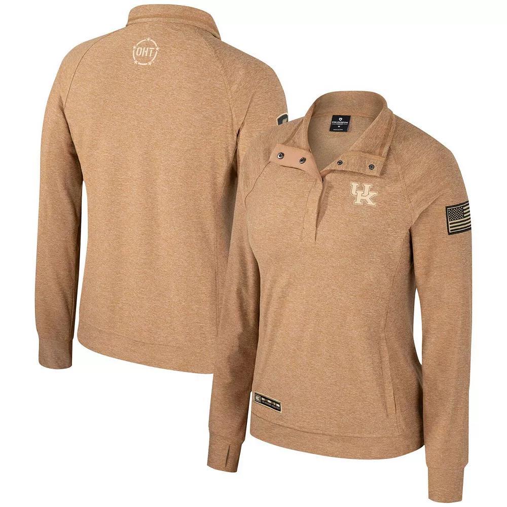 Women's Colosseum Tan Florida Gators OHT Military Appreciation Sand Tatum Quarter-Snap Raglan Jacket, Size: Large, Team Product Image
