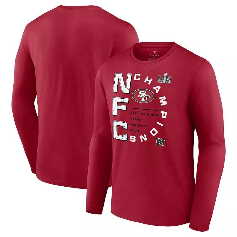 Mens Fanatics Branded Scarlet San Francisco 49ers 2023 NFC Champions Right Side Draw Long Sleeve T-Shirt Product Image