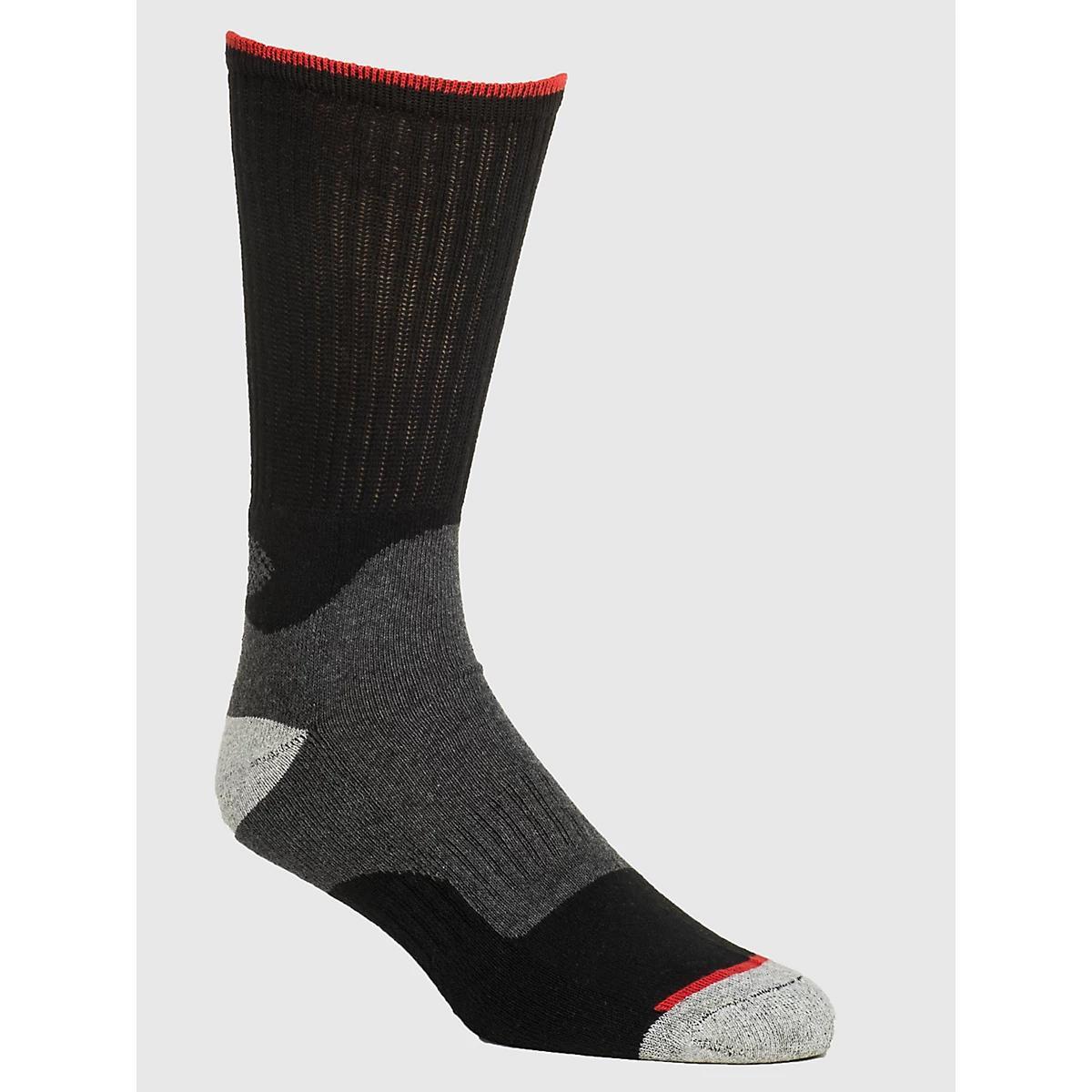 Men's Wrangler Mid-Weight Crew Work Socks (3-Pack) in Black Product Image