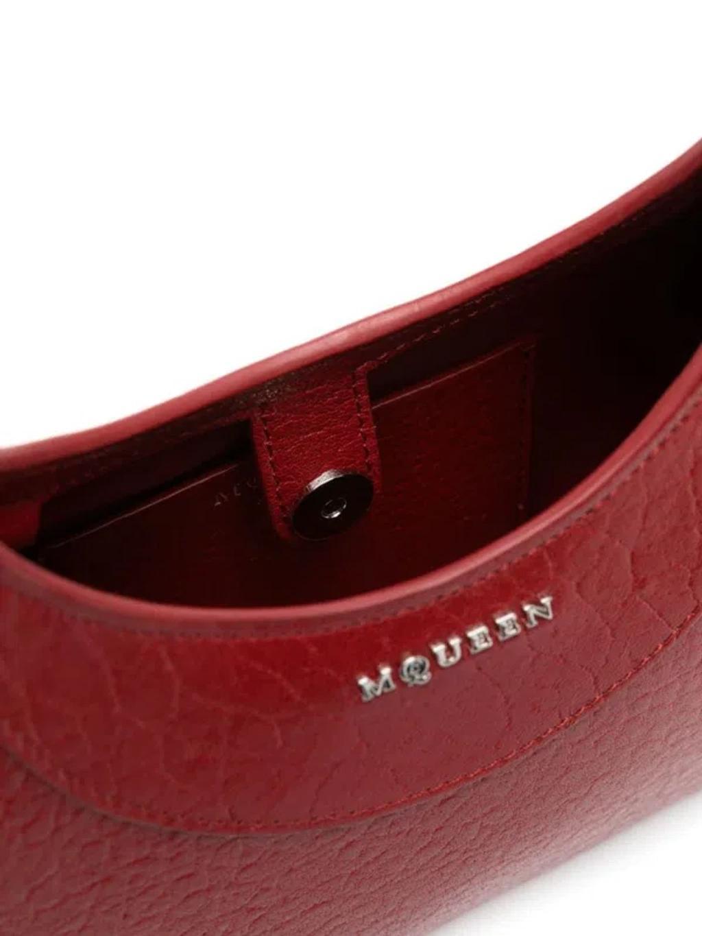 ALEXANDER MCQUEEN Cross-bar Mini Leather Shoulder Bag In Red/silver Product Image