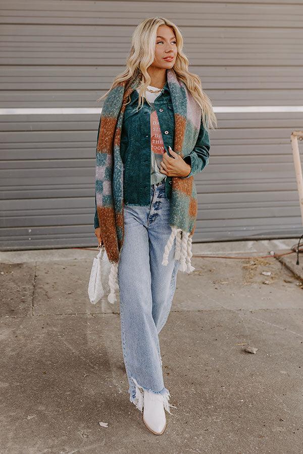 Hayride Honey Corduroy Jacket in Hunter Green Product Image