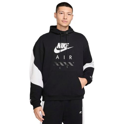 Nike Mens Nike Air Fleece Pullover Hoodie BFT - Mens Black/White/White Product Image