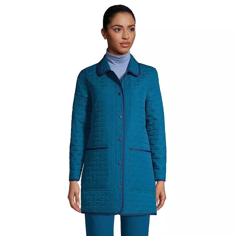 Womens Lands End Insulated Primaloft Reversible Coat Baltic Blue Product Image