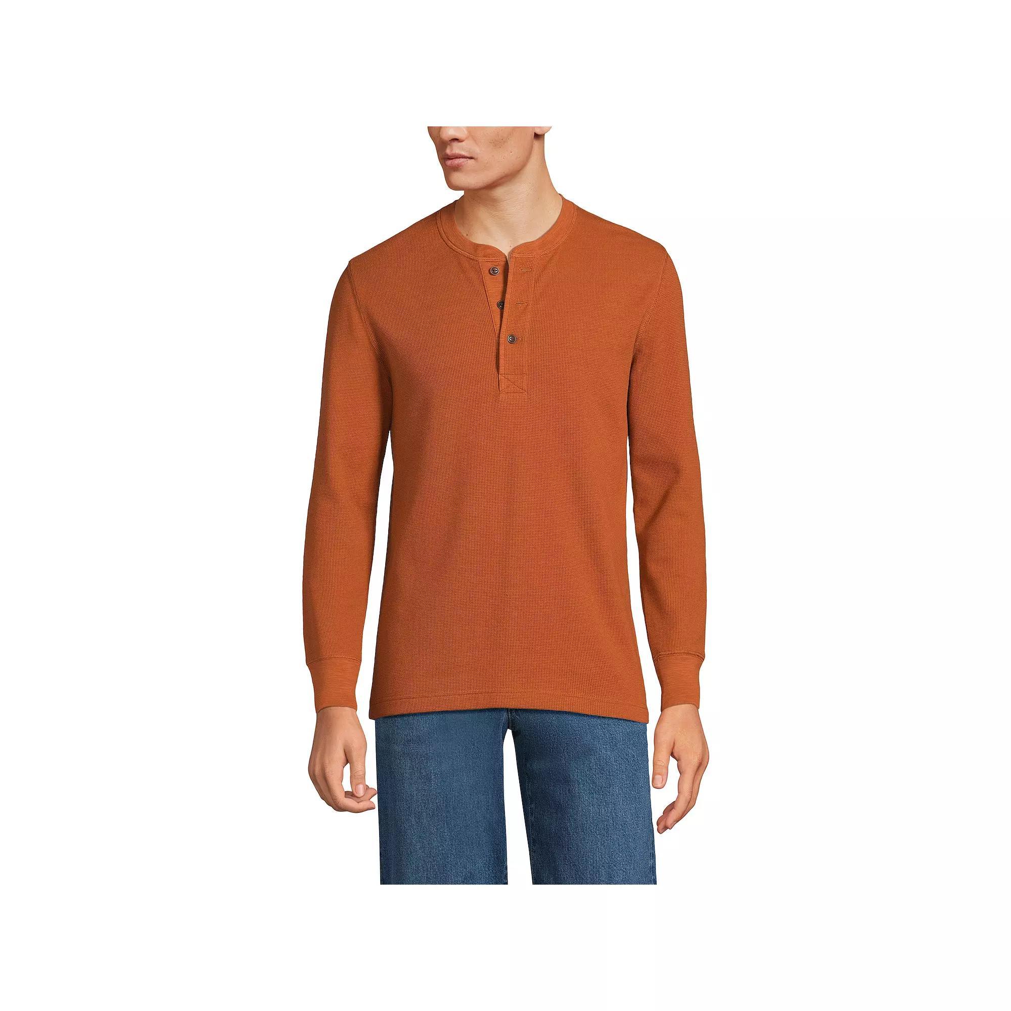 Men's Lands' End Comfort-First Regular-Fit Thermal Waffle Henley,  Product Image