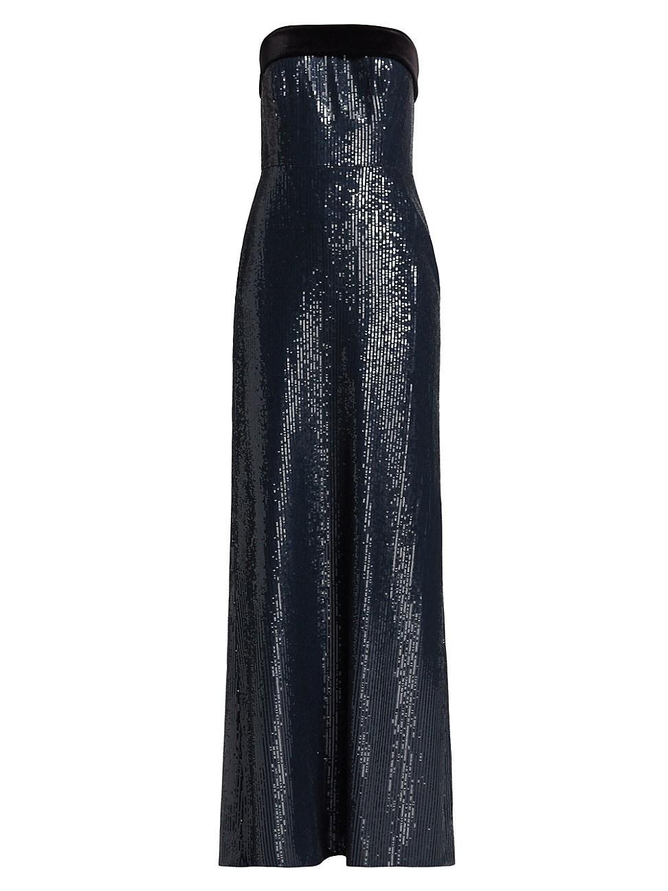 Ml Monique Lhuillier Reese Sequined Strapless Gown Product Image