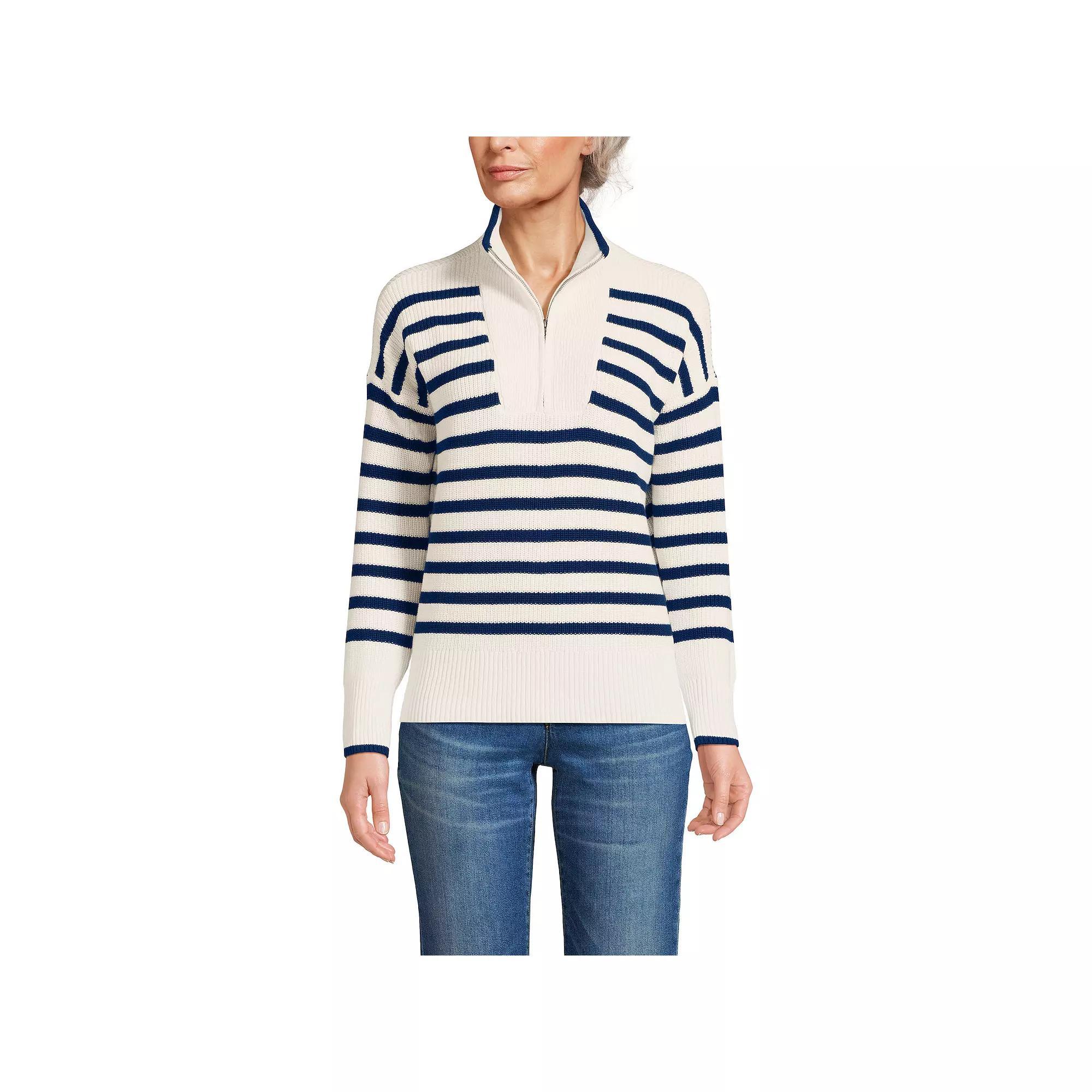 Petite Lands' End Drifter Quarter-Zip Pullover Sweater, Women's,  Product Image