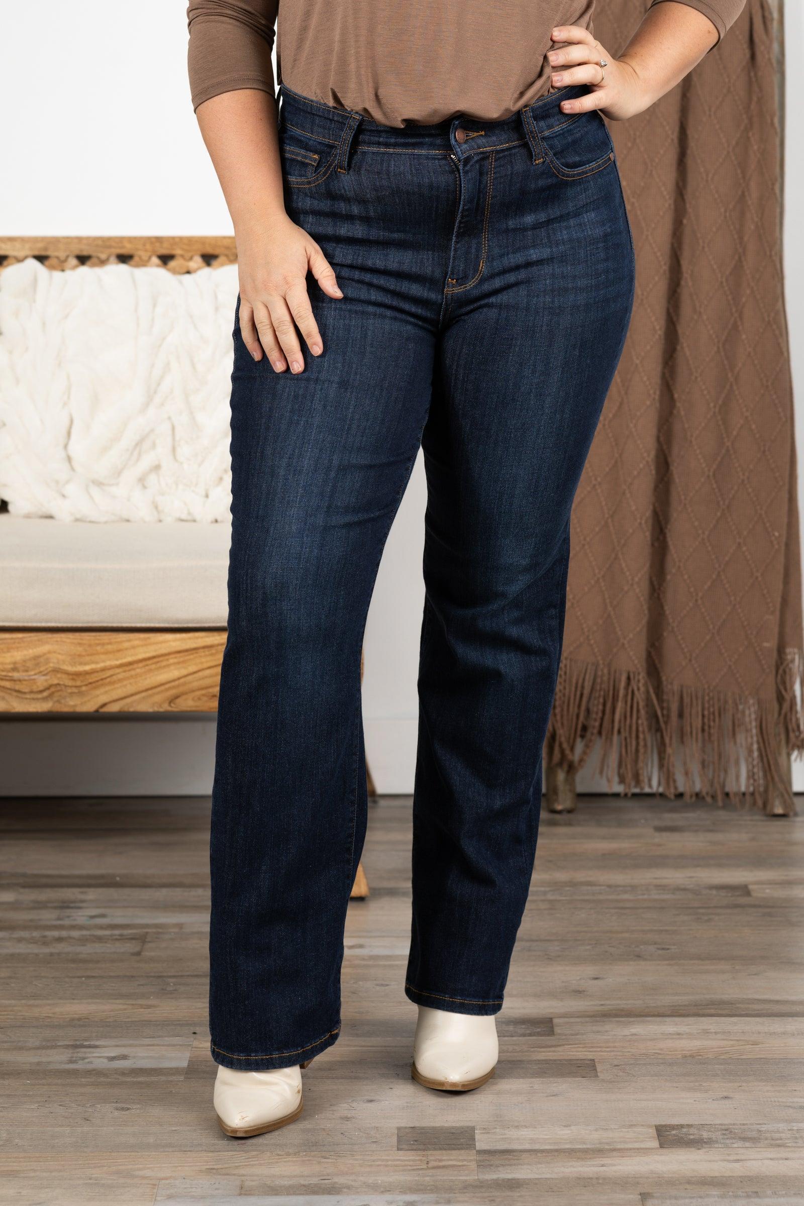 Judy Blue Dark Wash Straight Jeans Product Image