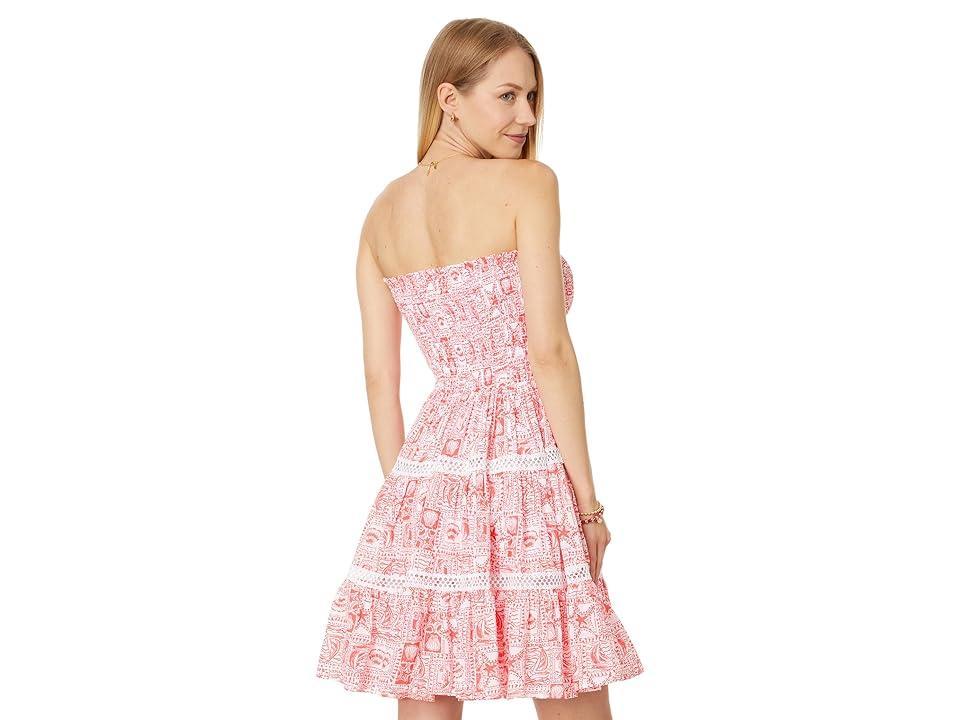 Lilly Pulitzer Kelvina Strapless Smocked (Mizner Red Seaside Harbour) Women's Dress Product Image