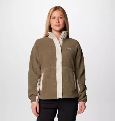 Women's Columbia Cloud Point Snap Front Fleece Jacket, Size: Medium, Stone Green Product Image