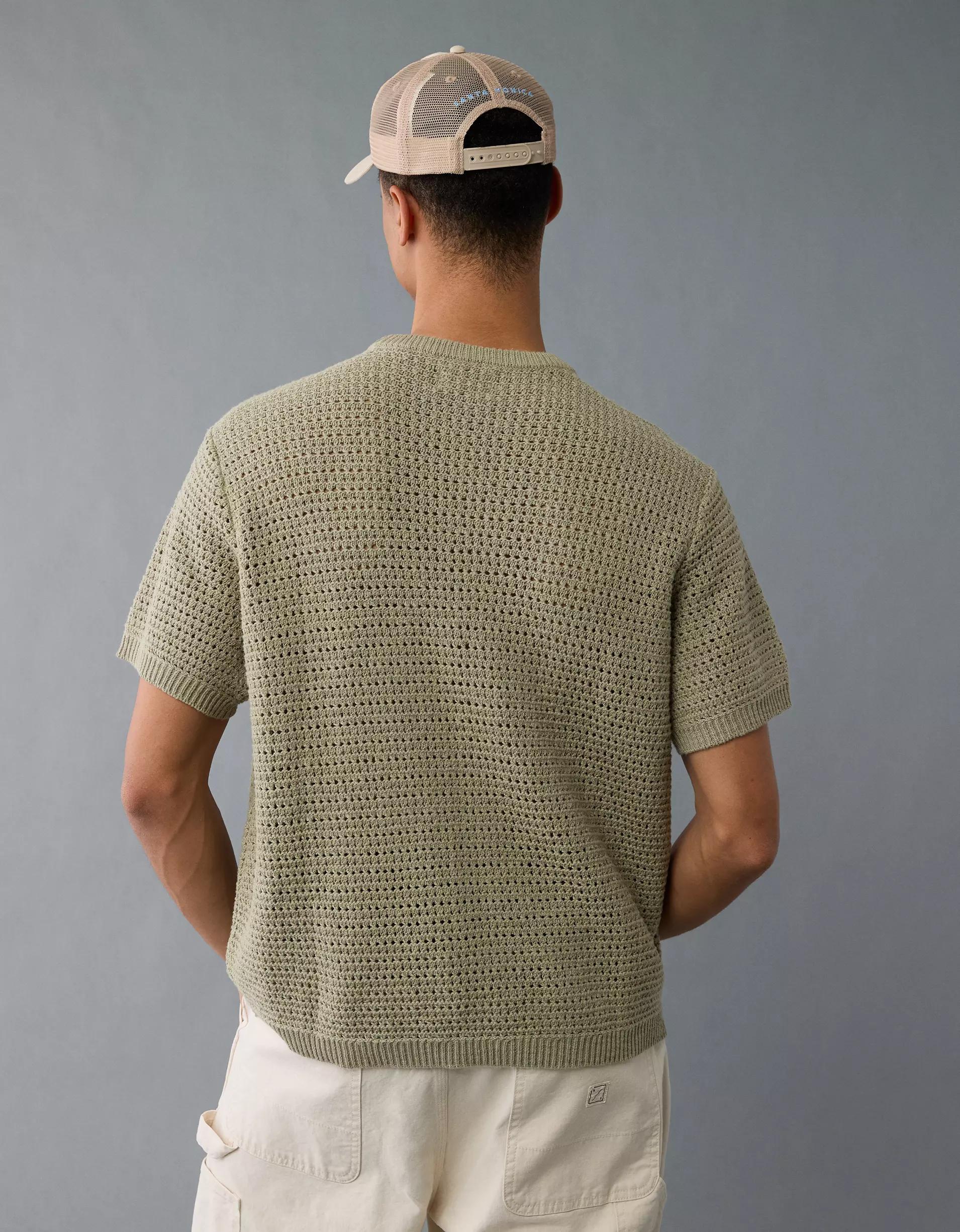 AE Open Knit Sweater T-Shirt Product Image