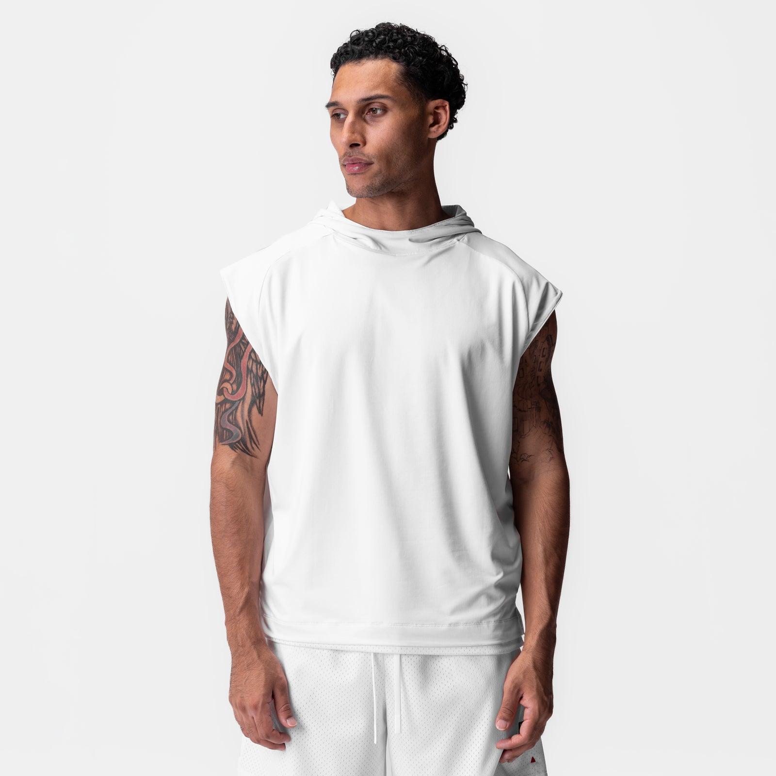 0983. Reversible 2-in-1 Cutoff Hoodie - White Product Image