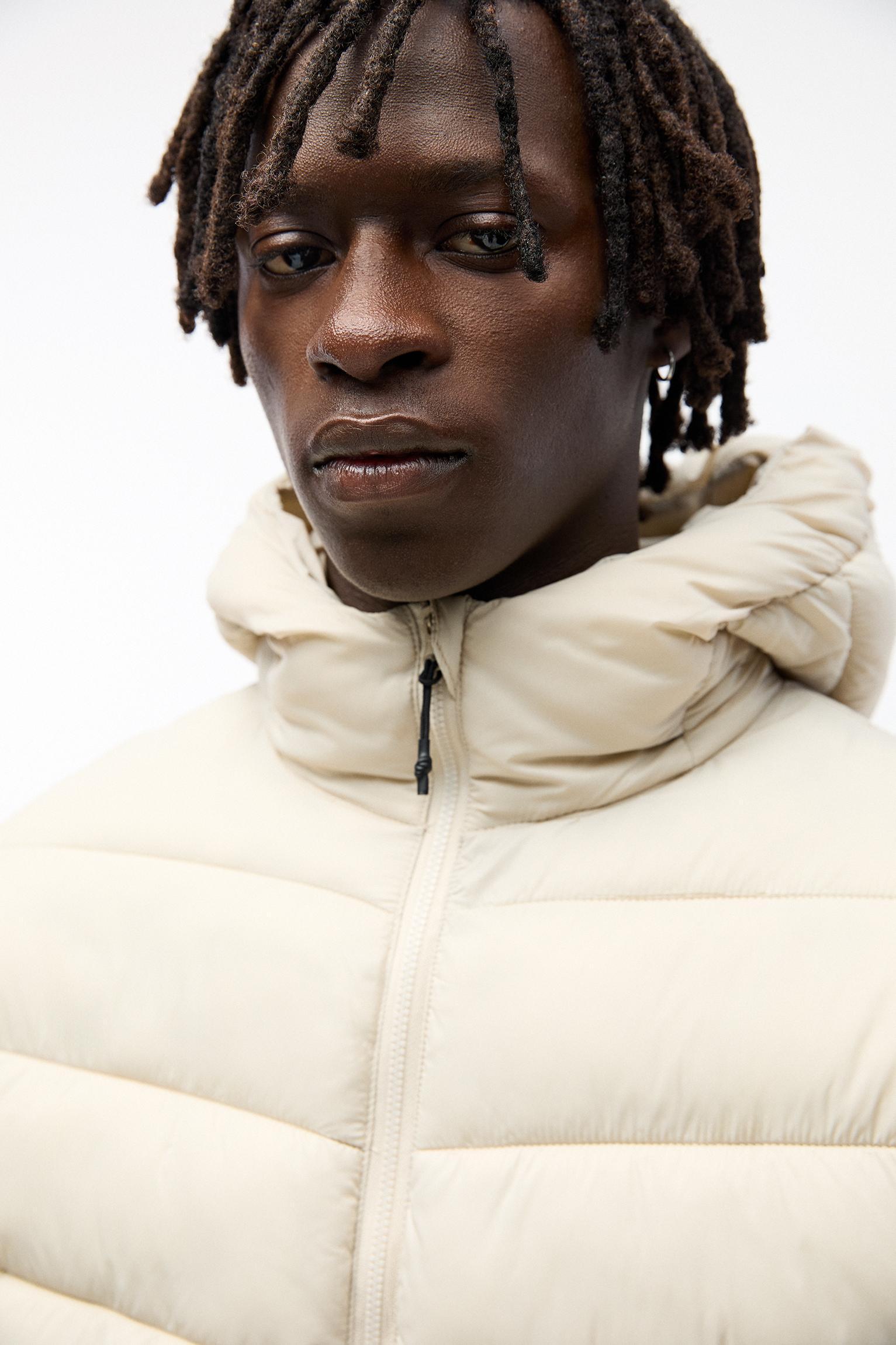 Lightweight puffer jacket with hood Product Image