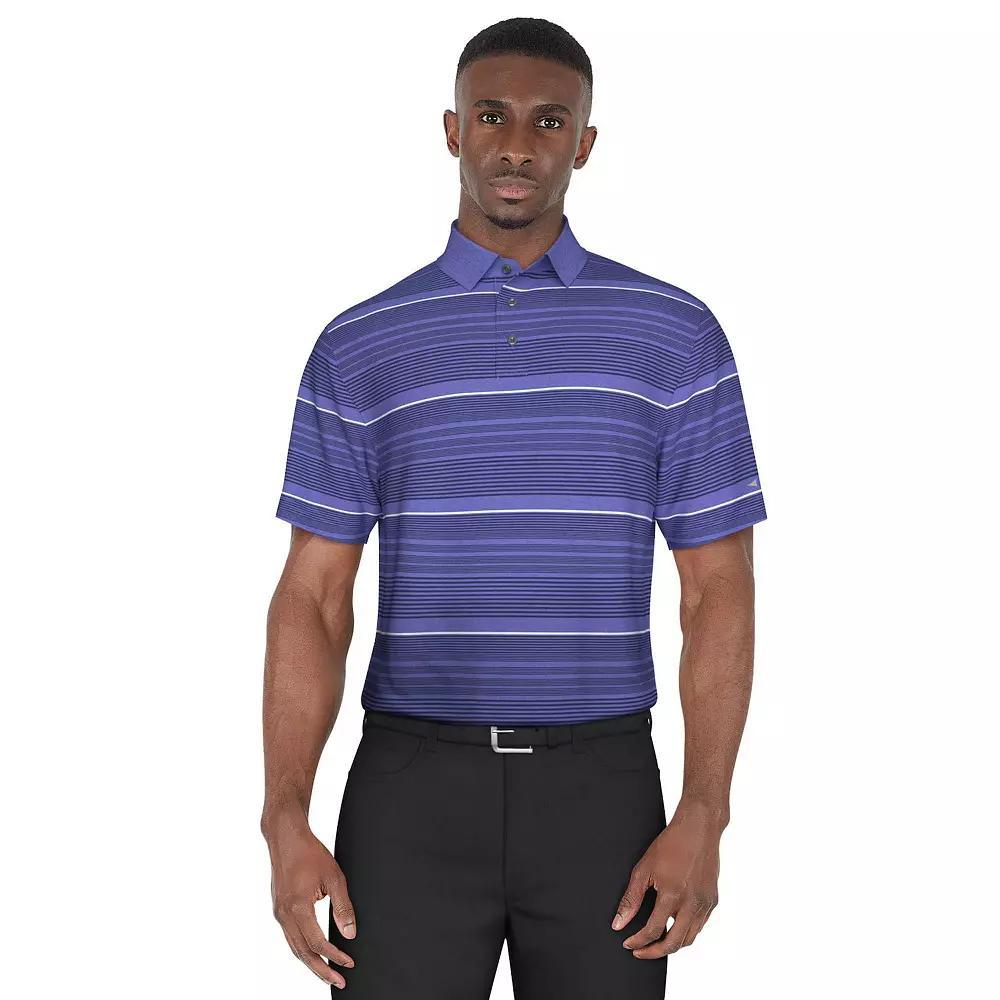 Mens Grand Slam Multi Stripe Printed Short Sleeve Golf Polo Tahitian Blue Product Image