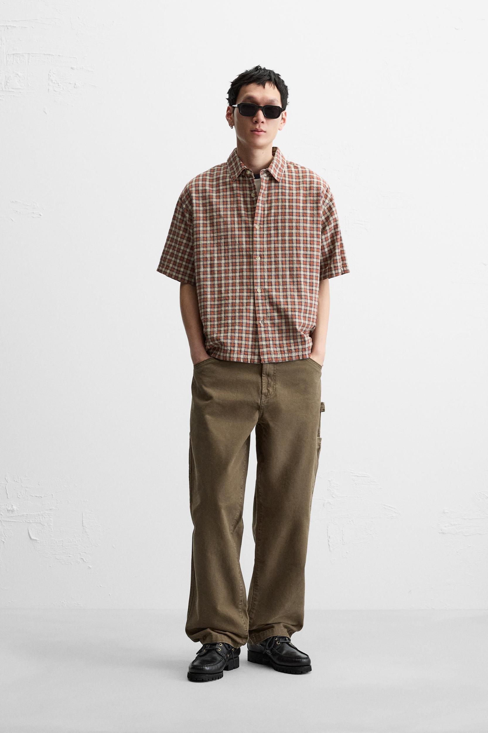 TEXTURED PLAID SHIRT Product Image