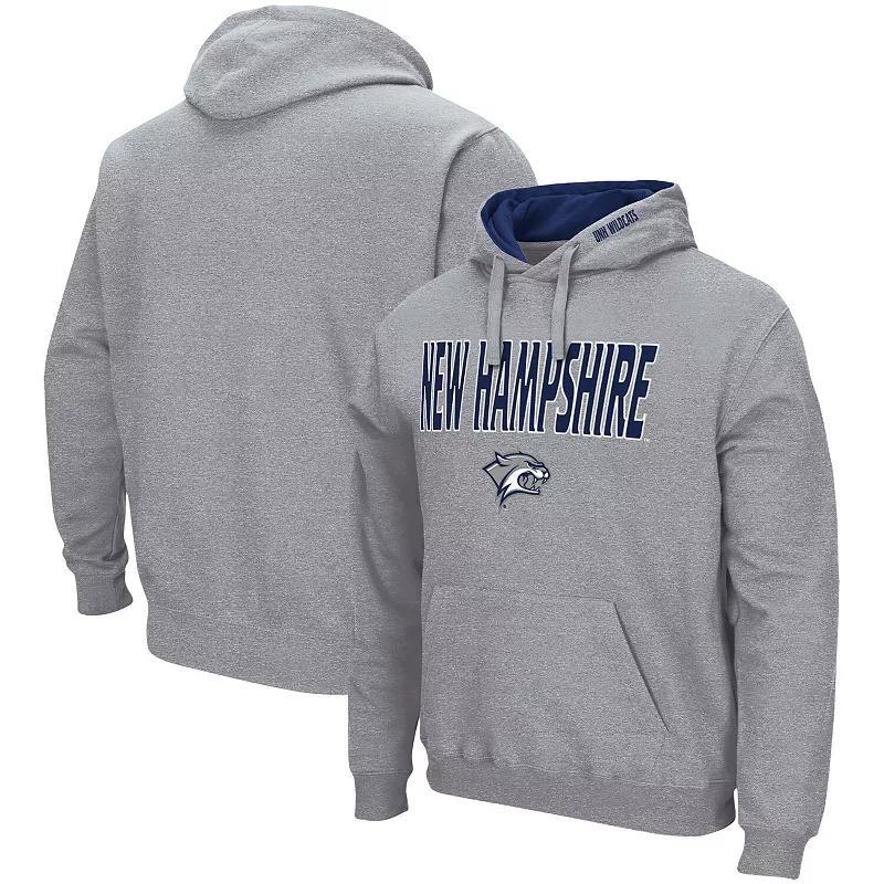 Men's Colosseum Heathered Gray New Hampshire Wildcats Arch and Logo Pullover Hoodie,  Product Image