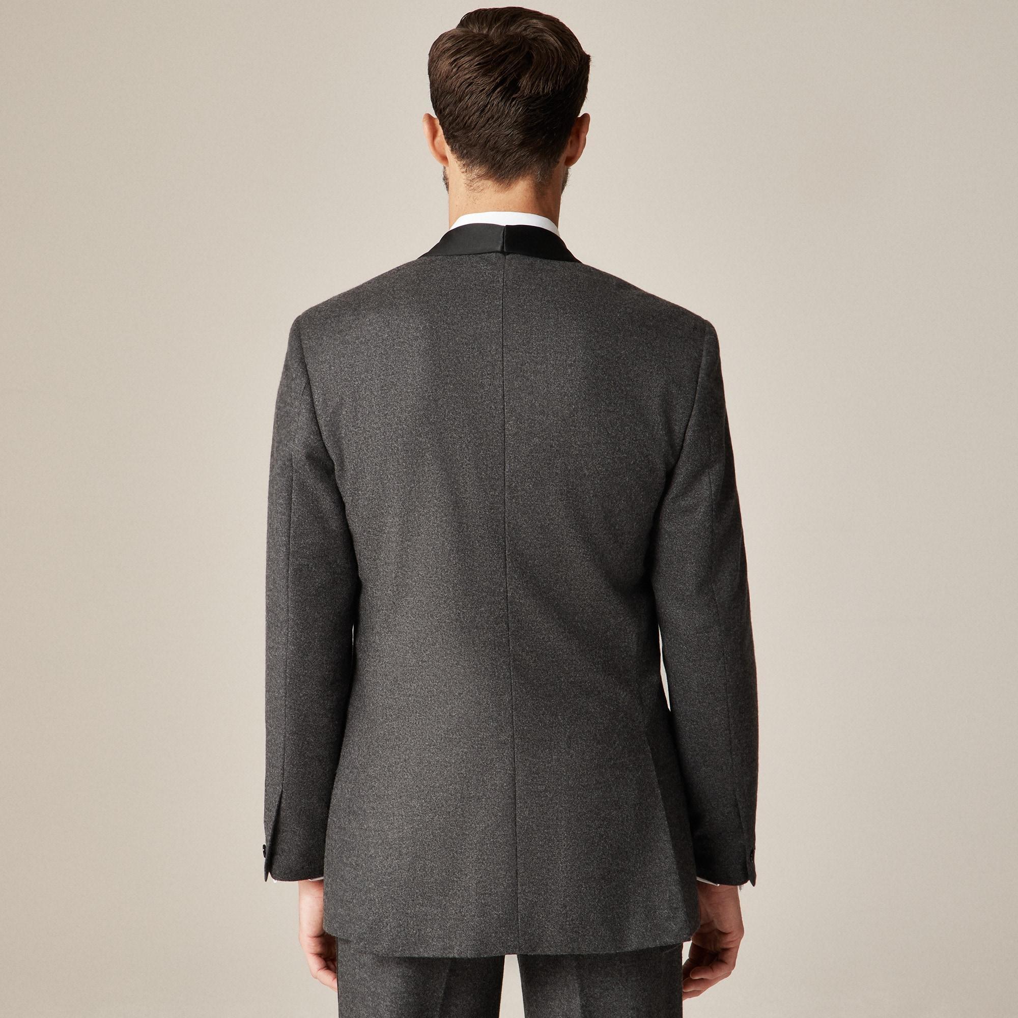 Limited-edition Relaxed-fit shawl-collar tuxedo jacket in English wool flannel Product Image