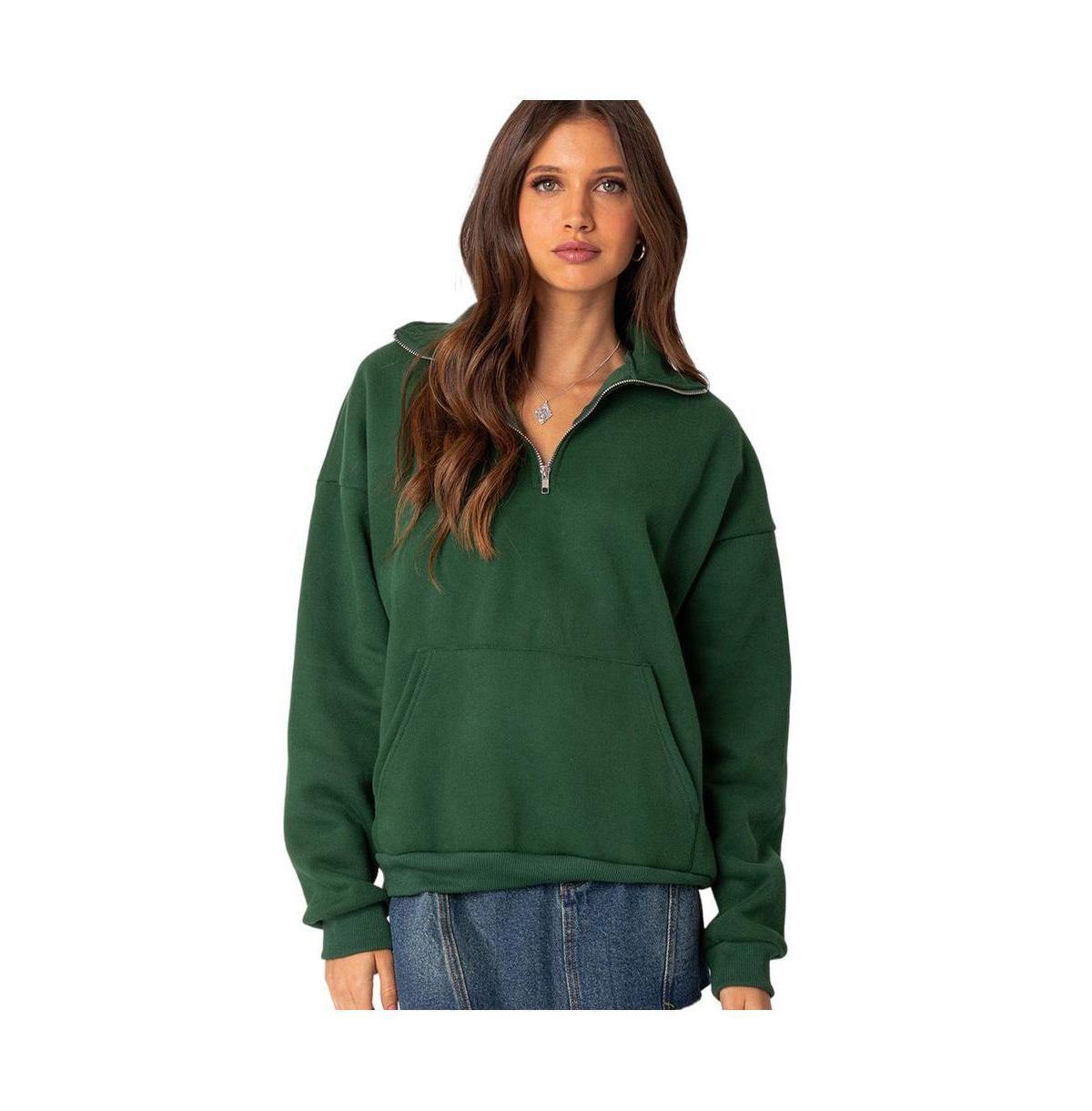 Womens Oversized quarter zip sweatshirt Product Image