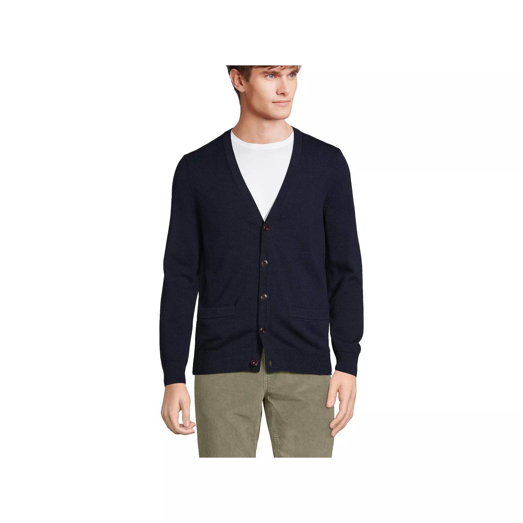 Big & Tall Lands' End Cotton Cardigan, Men's,  Product Image