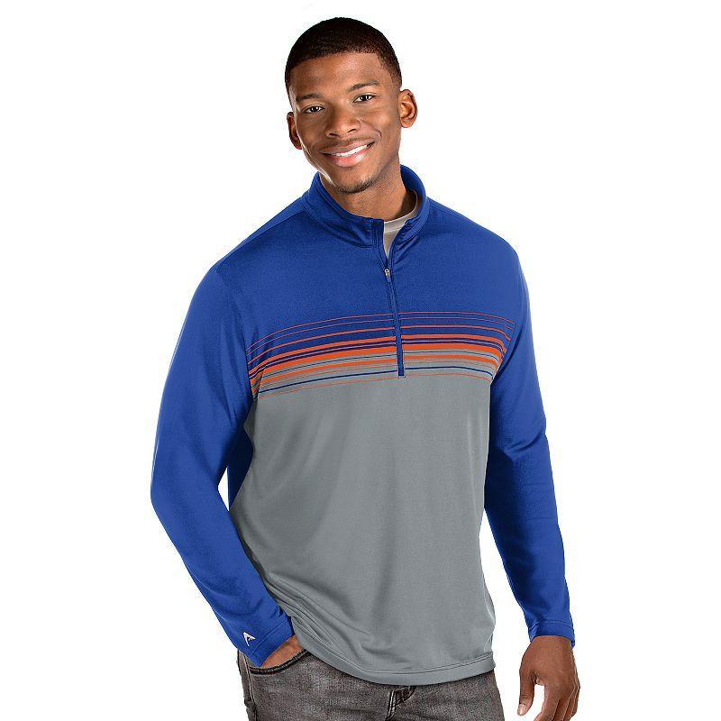 Men's Antigua Pace Regular-Fit Colorblock Quarter-Zip Pullover, Size: Small, Orange Product Image