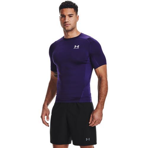 Under Armour Mens Under Armour HeatGear Armour Compression S/S Football T-Shirt - Mens White/Midnight Navy Product Image