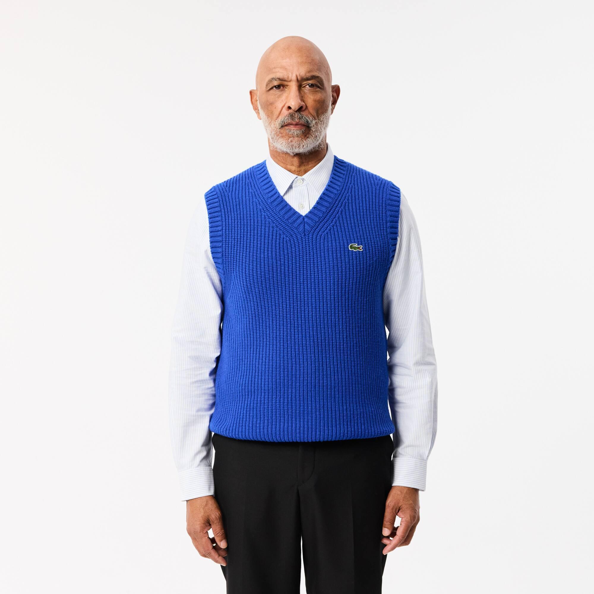 Carded Wool V Neck Sweater Vest Product Image