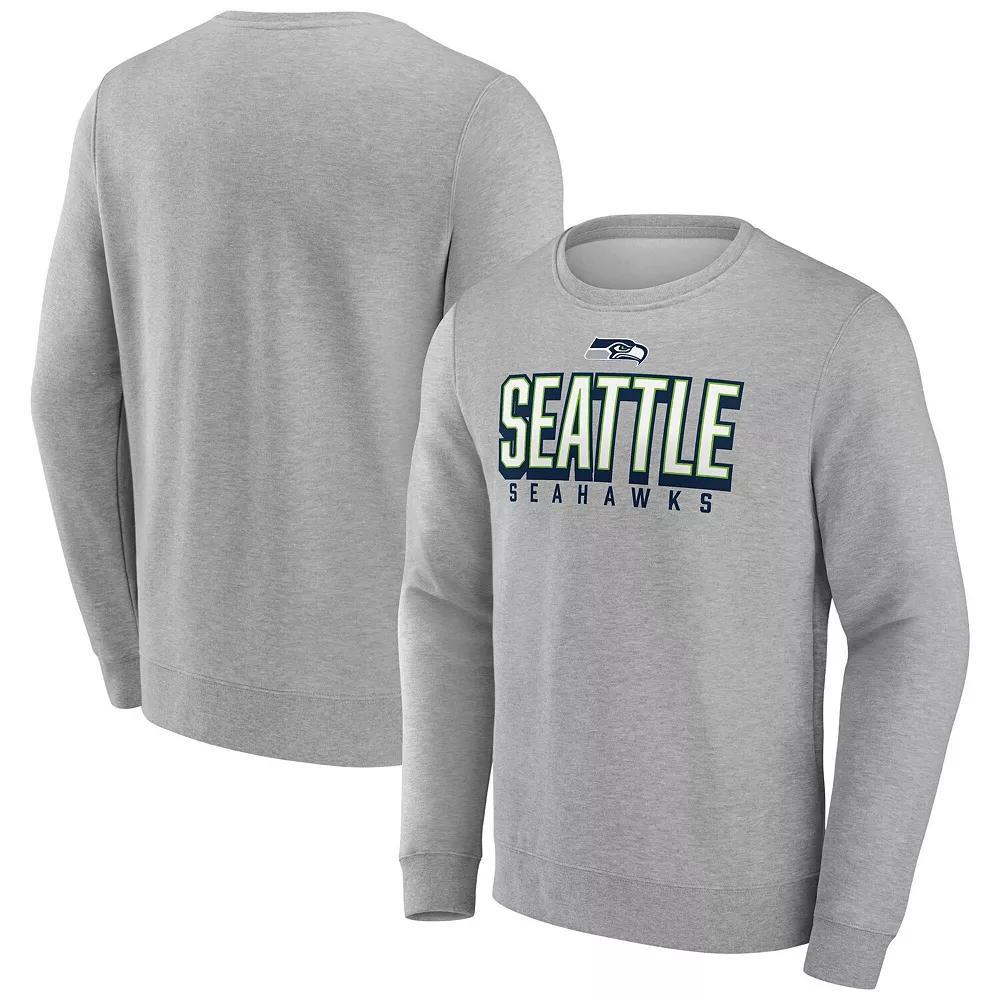 Men's Fanatics Heather Gray Seattle Seahawks Bold Move Pullover Sweatshirt,  Product Image