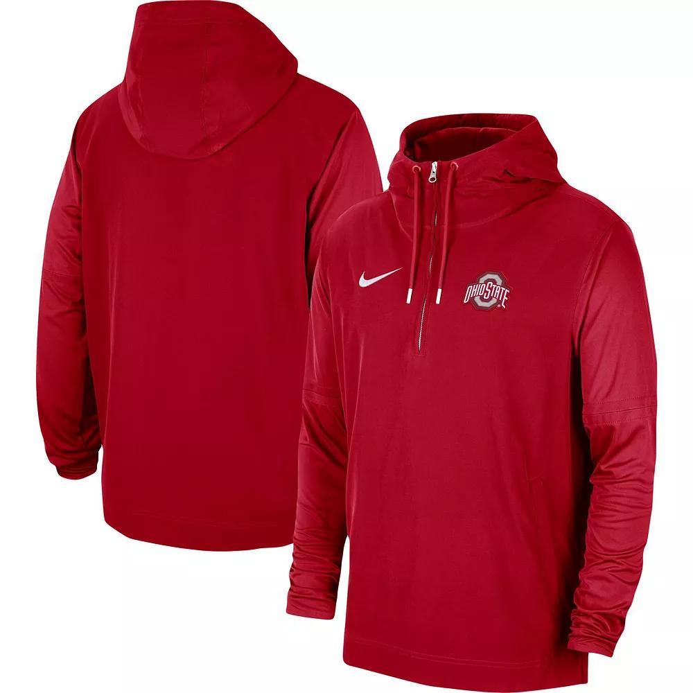 Men's Nike Crimson Oklahoma Sooners 2023 Coach Half-Zip Hooded Jacket, Size: XL, Red Product Image