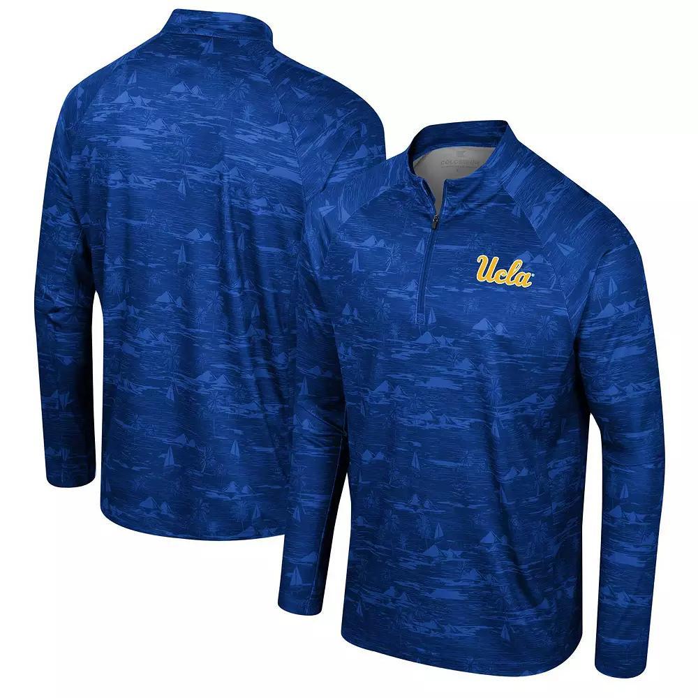Men's Colosseum Blue UCLA Bruins Carson Raglan Quarter-Zip Jacket,  Product Image