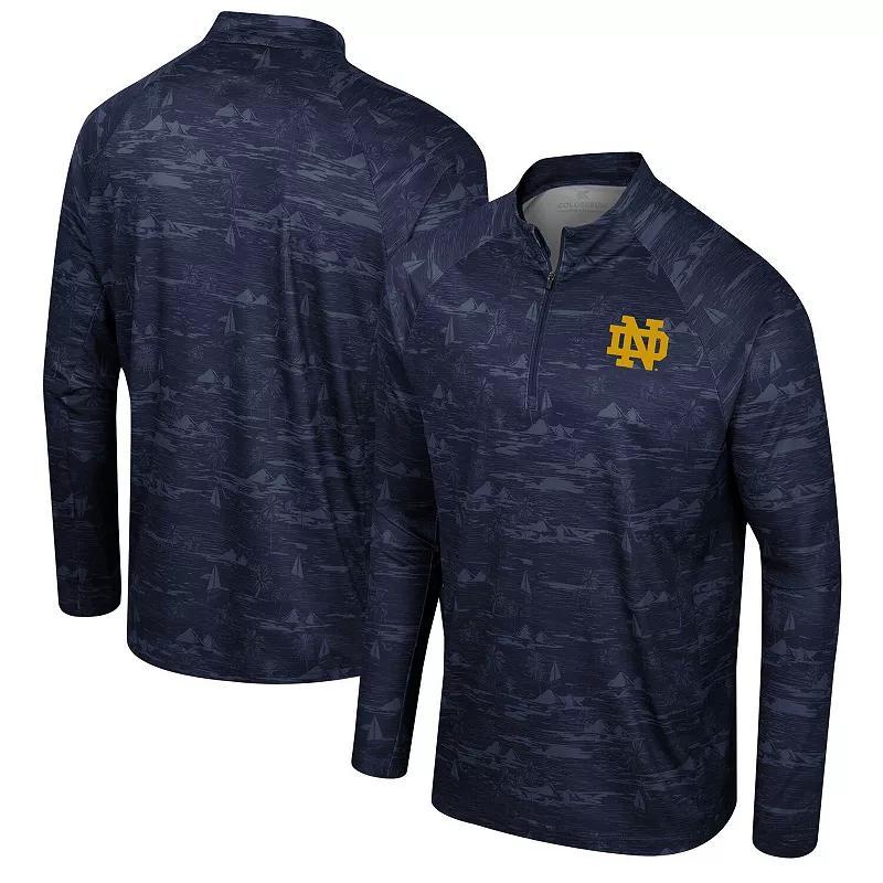 Men's Colosseum Navy Ole Miss Rebels Carson Raglan Quarter-Zip Jacket,  Product Image
