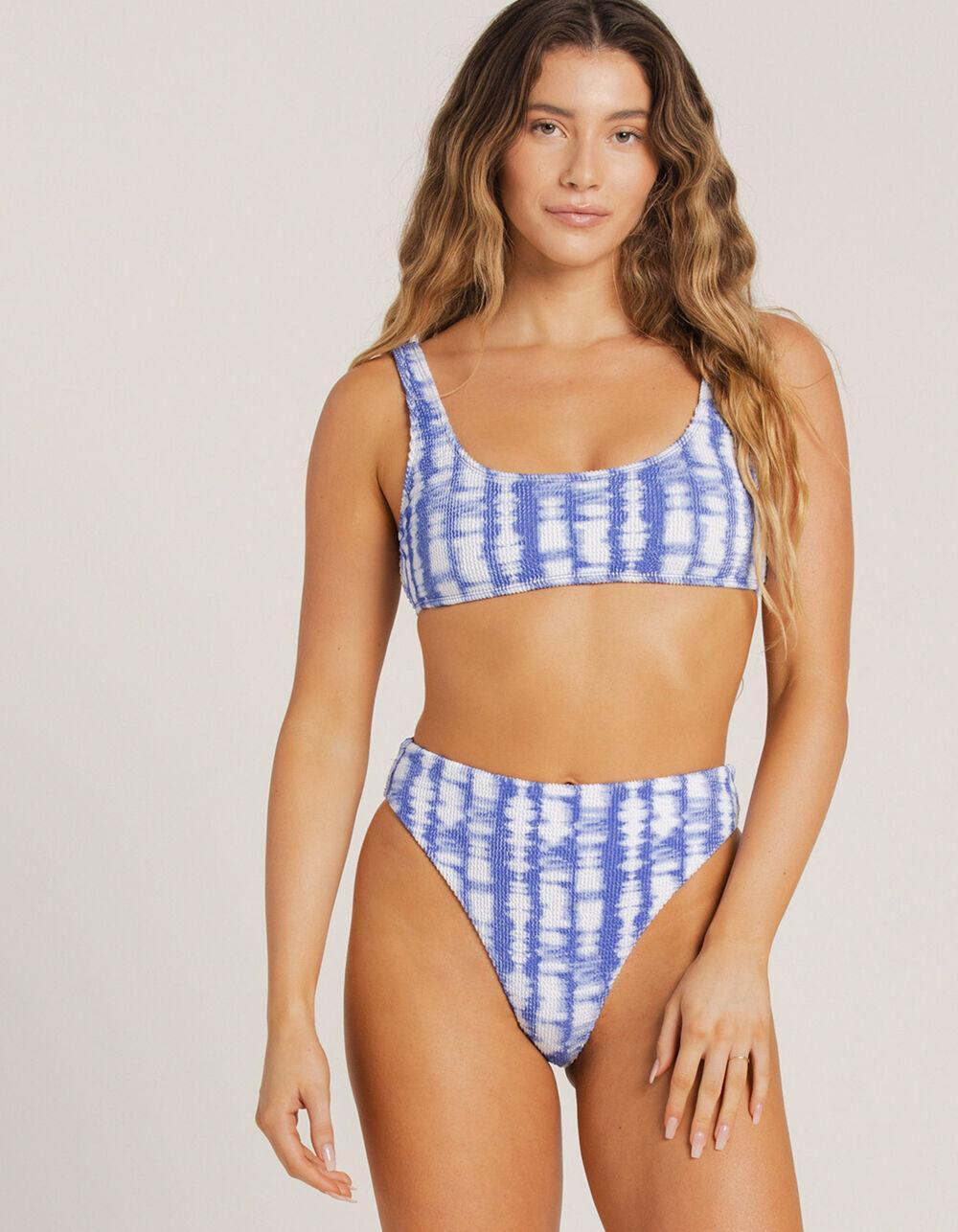 FULL TILT Tie Dye Textured High Waisted Bikini Bottoms Product Image