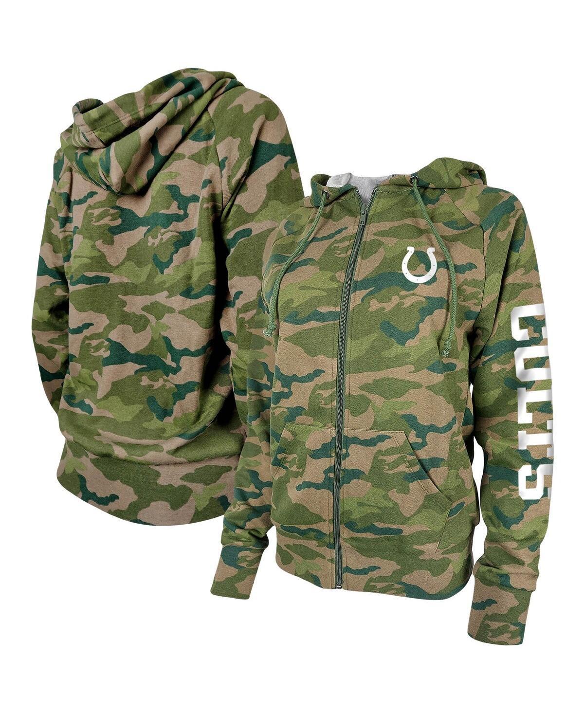 Womens New Era Camo Indianapolis Colts Raglan Full-Zip Hoodie Product Image