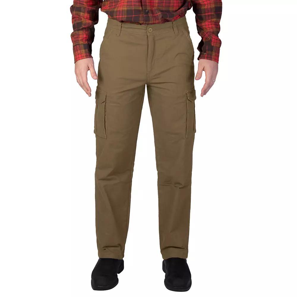 Men's Smith's Workwear Stretch Fleece-Lined Canvas Cargo Pant, Size: 32X30, Brown Product Image