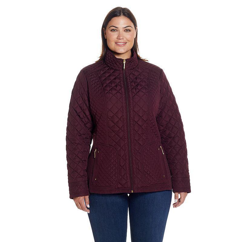 Plus Size Weathercast Quilted Moto Jacket, Womens Product Image