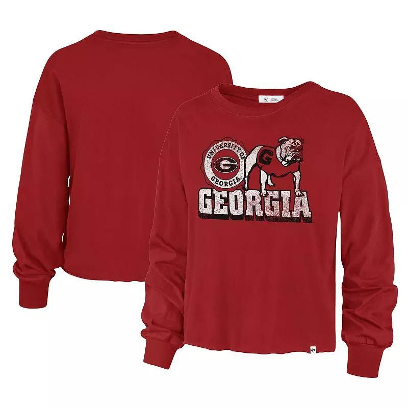 Women's '47 Red Georgia Bulldogs Bottom Line Parkway Long Sleeve T-Shirt,  Product Image