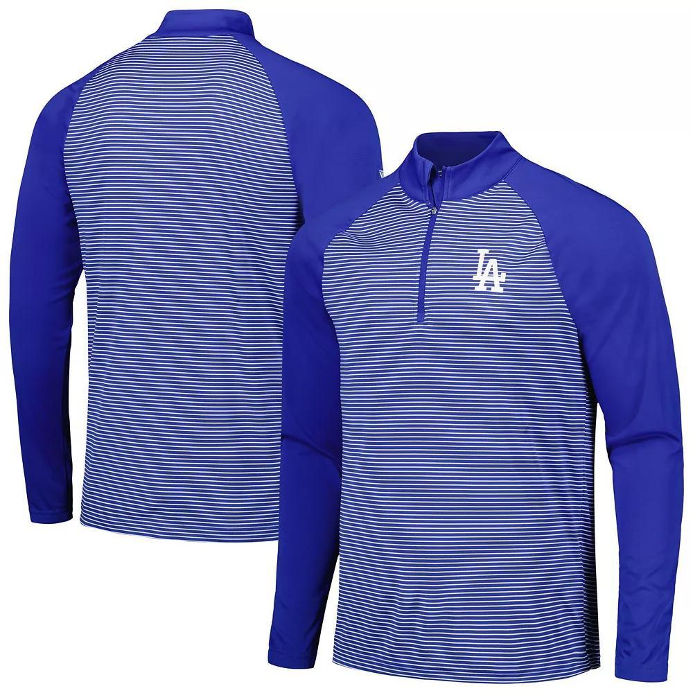 Men's Levelwear Royal Los Angeles Dodgers Charter Striped Raglan Quarter-Zip Top,  Product Image