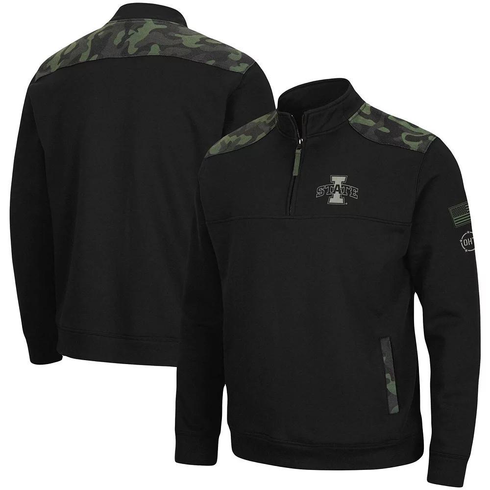 Men's Colosseum Black Louisville Cardinals OHT Military Appreciation Commo Fleece Quarter-Zip Jacket,  Product Image
