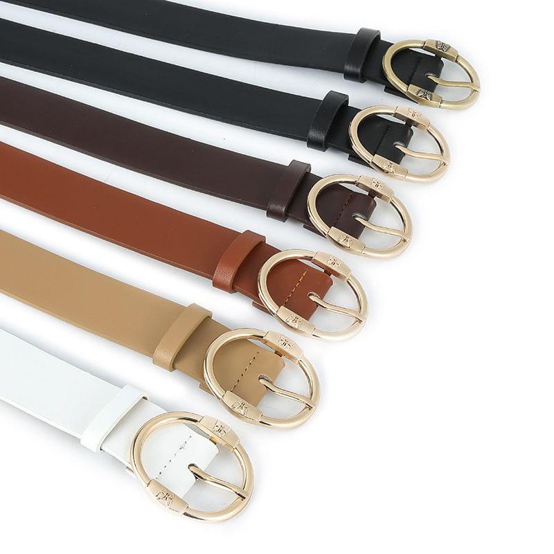 Butterfly Buckled Faux Leather Belt Product Image