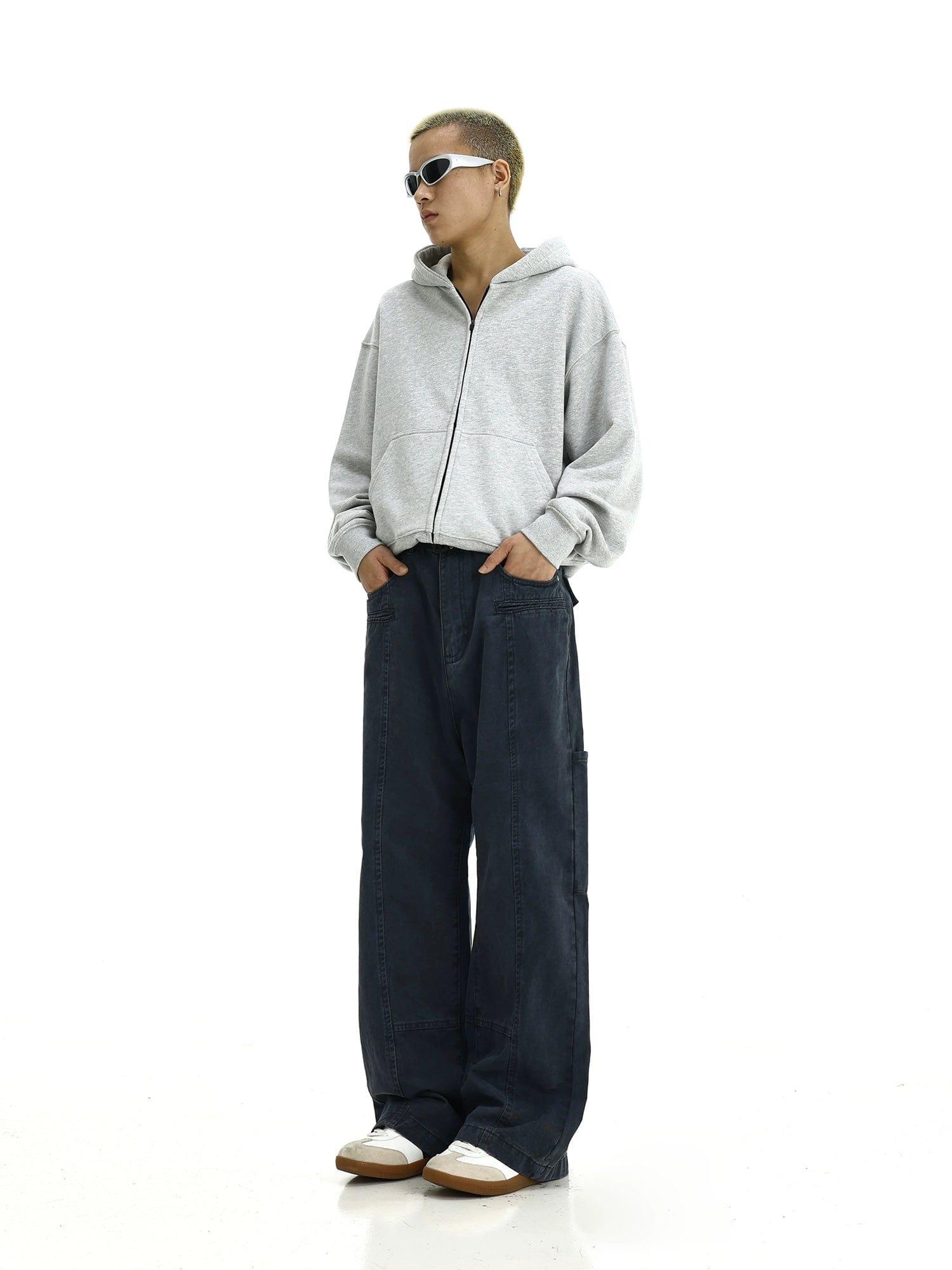 RT No. 11428 DARK GRAY STRAIGHT CARPENTER PANTS Product Image
