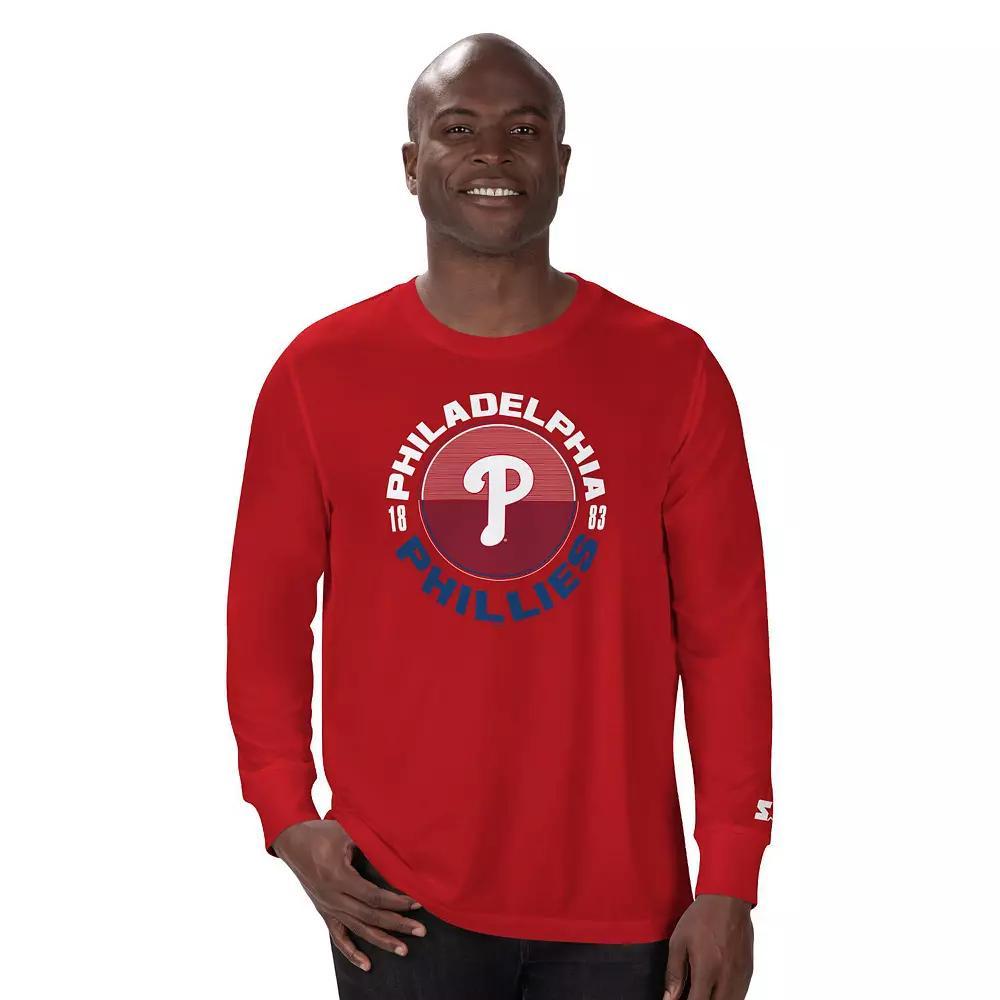 Men's Starter Red Philadelphia Phillies Halftime Long Sleeve T-Shirt,  Product Image