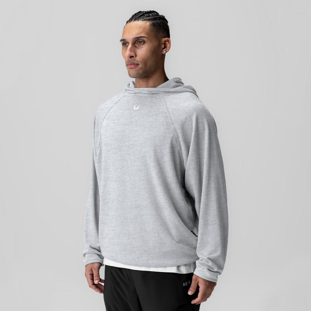 1054. Towel Terry Reversible Hoodie - Heather Grey Product Image