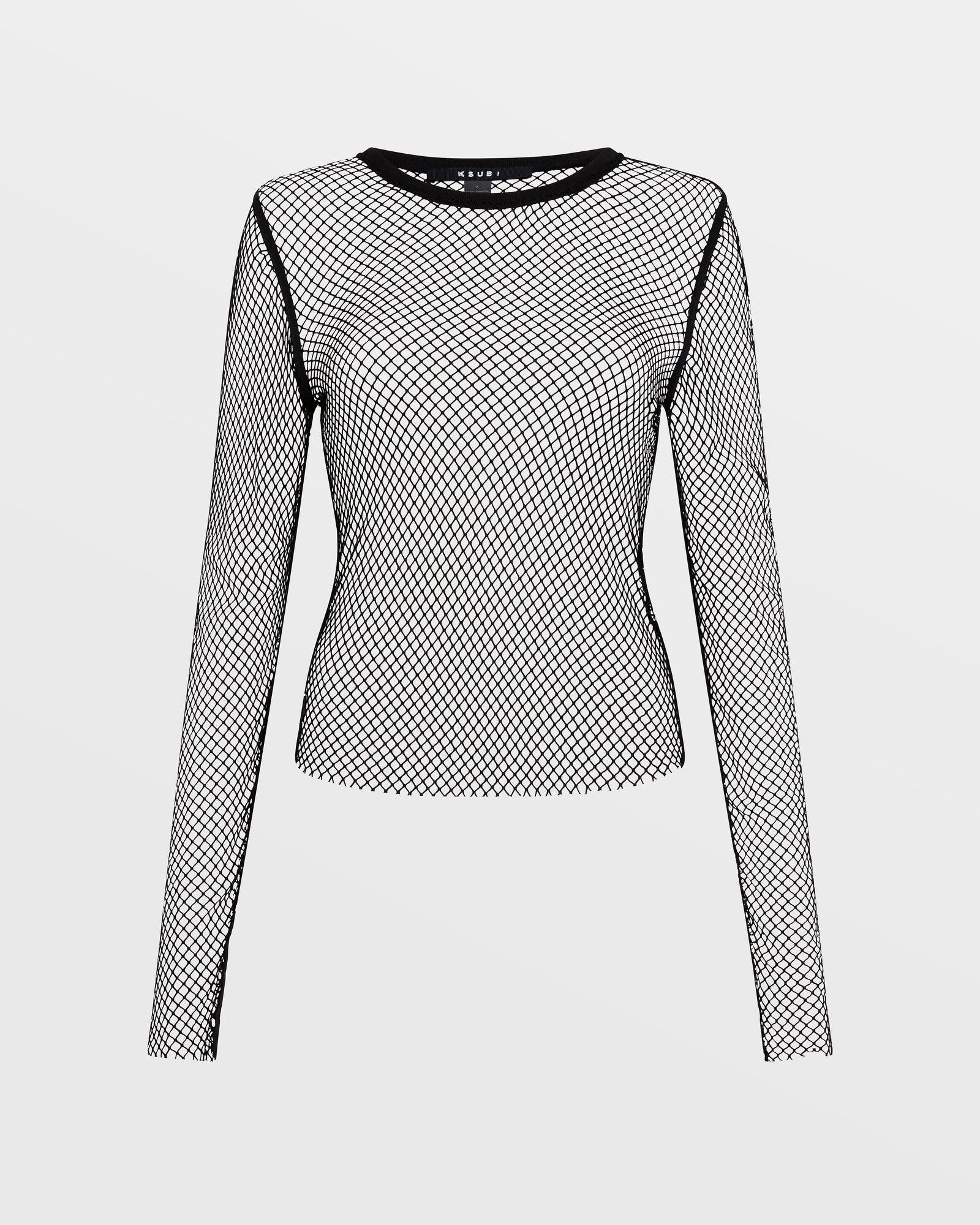 NET MESH LS TOP BLACK Female Product Image