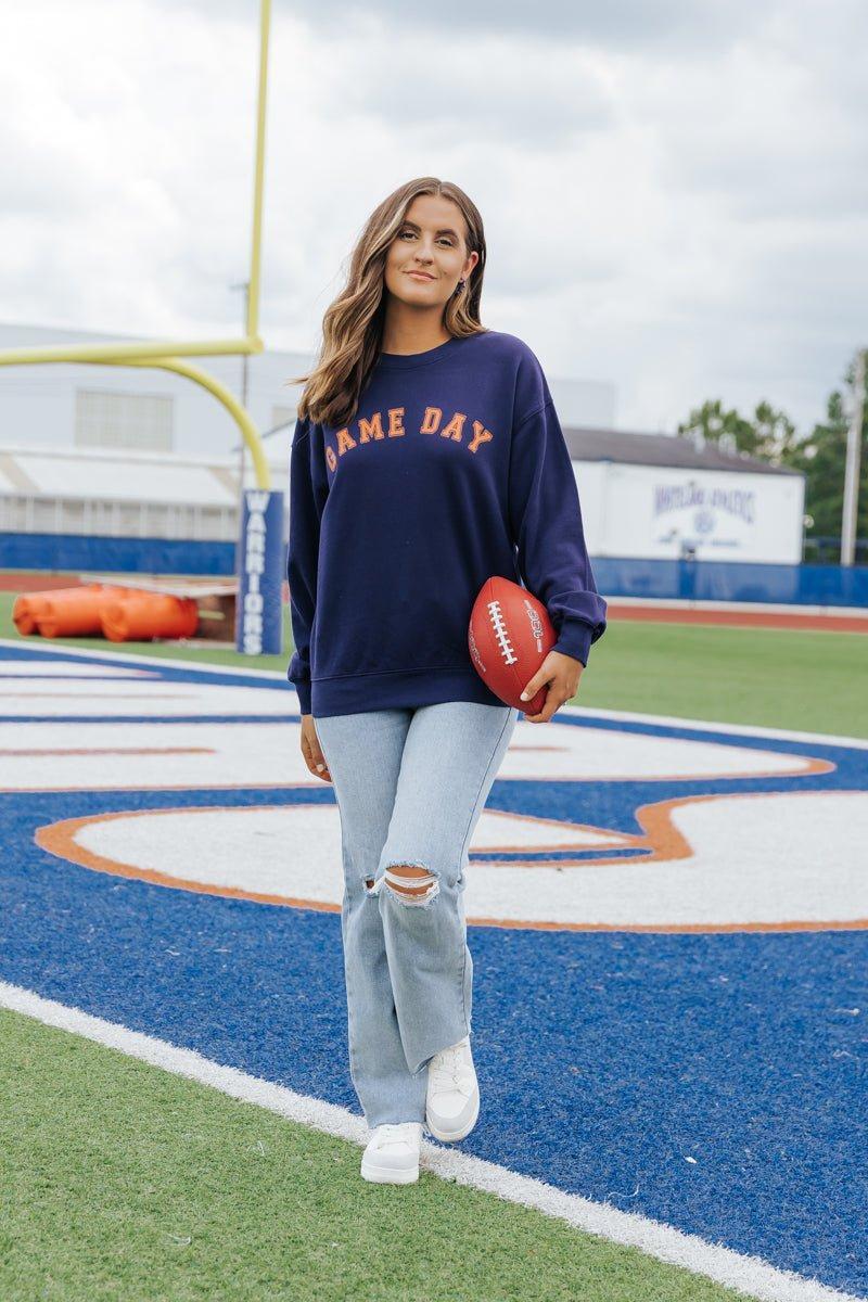 Navy Game Day Sweatshirt - FINAL SALE Product Image