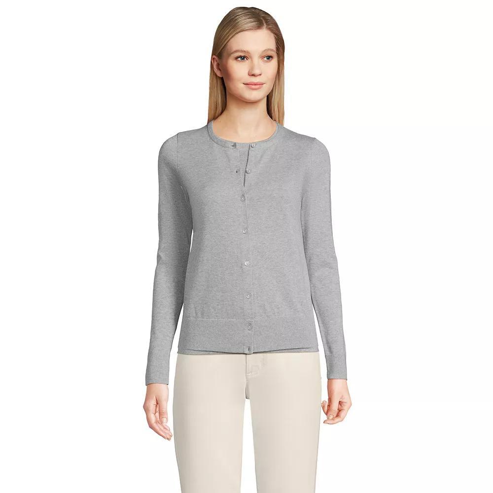 Women's Lands' End Tall Fine Gauge Cotton Cardigan Sweater,  Product Image